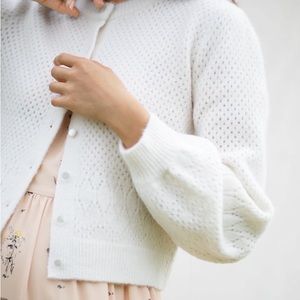 TVF for DVF Walnut Pointelle Alpaca Cardigan Size XS